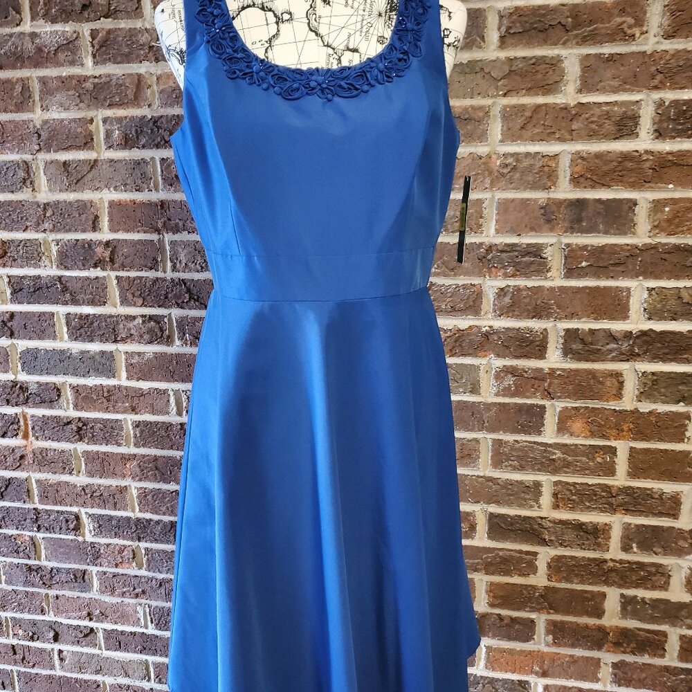 ~NEW~ Tahari Arthur L Levine Sleeveless Blue Dress - Size 10